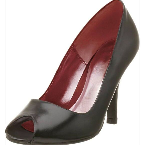 MARC BY MARC JACOBS Black Leather Peep Toe Pump Size 35 - Picture 1 of 7